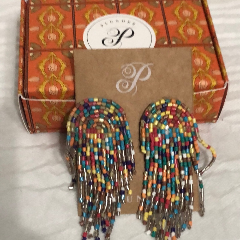 Plunder Multi Color Beaded Earrings NIB